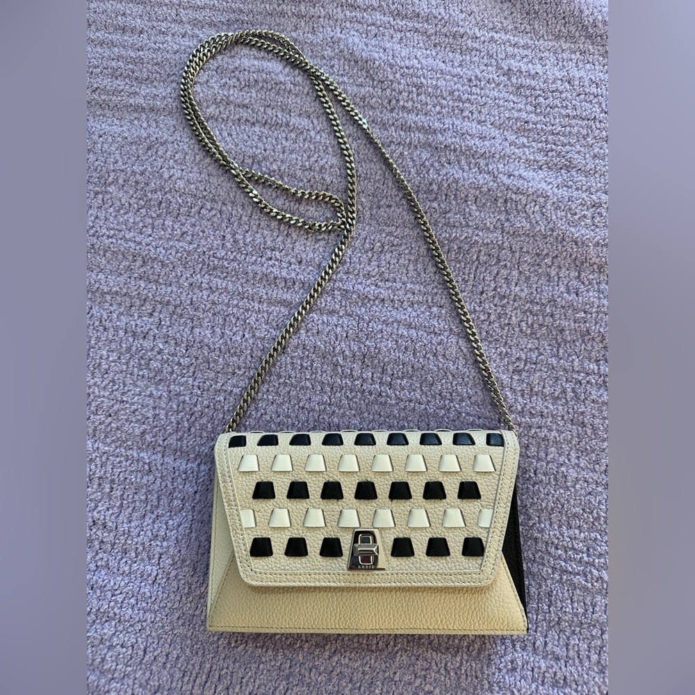 Akris Medium Anouk Crossbody Clutch Bag with Handwoven Details